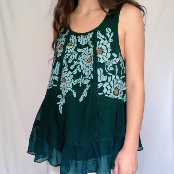 Anthropologie Embroidered Floral Tank - Picture 2 of 4